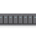 Beefy 8 Gang Waterproof Aluminum Switch Panel With Rocker Switches and Blue LED 3 Pin On Off for Marine and Automotive Use