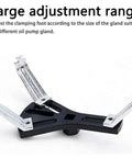 Universal Fuel Pump Lock Ring Removal And Reinstall Tool with adjustable arms shown in chrome-molybdenum steel material