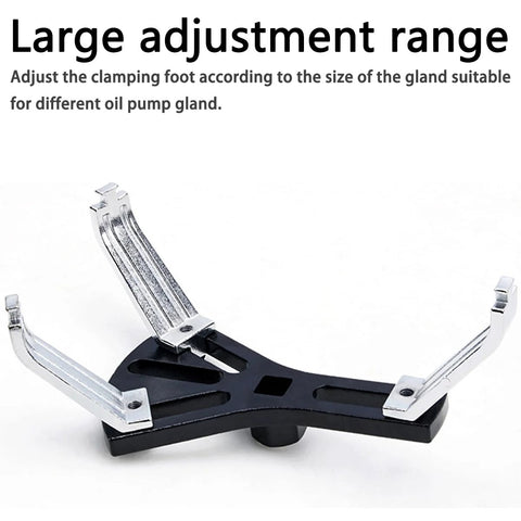 Universal Fuel Pump Lock Ring Removal And Reinstall Tool with adjustable arms shown in chrome-molybdenum steel material