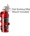Compact Halon 1211 Auto Fire Extinguisher in red with wall mount, designed for quick access and safety.