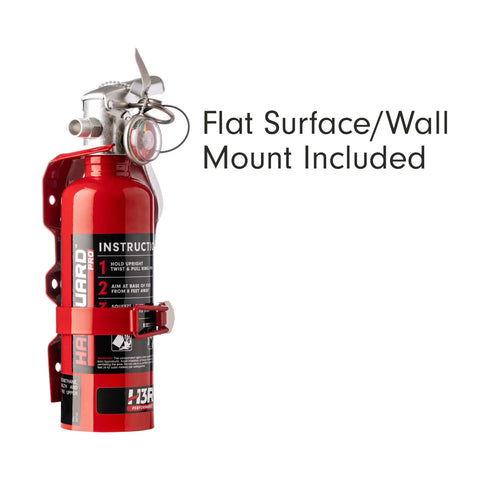 Compact Halon 1211 Auto Fire Extinguisher in red with wall mount, designed for quick access and safety.