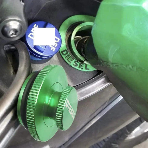 Dodge Ram Diesel Fuel Tank Cap With Hidden Magnetic Lock, Aluminum Replacement Cap for 2013-2018 Ram 1500 2500 3500 Trucks, green