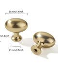 Ten Pack 1 3 Eighths Inch Champagne Bronze Cabinet Knobs Egg Shaped Satin Brass Oval Drawer Hardware Zinc Dresser Pulls For Kitchen Cabinets And Dressers With Durable Zinc Alloy Construction And Sleek Satin Finish, 35mm x 36mm