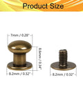 50 Sets Of 8mm Ball Head Stud Screws And Mushroom Nut Chicago Screw Set For Leather Craft Upholstery Jewelry Making And DIY Projects Two Piece Stud And Nut Fasteners For Secure Easy Assembly, 7mm zinc alloy screw post and nut size chart
