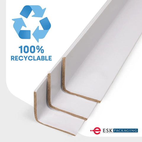 Light Duty Cardboard Edge Protectors For Shipping Pallets 2X2X72 Inches Corner Boards Keep Your Cargo Locked Down During Transit 50 Pack White No Sweat Packaging Solution