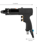Side view of Pneumatic Rivet Nut Gun With Infinite Speed Control And Silenced Exhaust Air Rivet Nut Setter Tool for metal work.