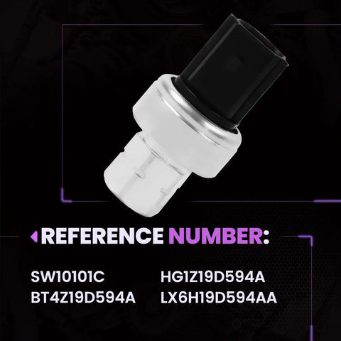 Premium Ford F Series AC Clutch Cycle Switch And Air Conditioning Pressure Sensor shown with reference numbers SW10101C and BT4Z19D594A