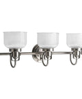 Archie Collection 3 Light Clear Double Prismatic Glass Coastal Bath Vanity Light In Polished Chrome Finish