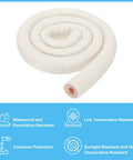 White and pink insulation foam tube for pipes and mini split lines, half inch inner diameter, nine millimeter wall, one meter length displayed.