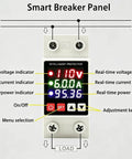 Badass Smart Circuit Breaker Adjustable Voltage Protector 110V 63A High Current Capacity with LCD panel and indicators.