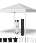 Easy Up 10x10 Pop Up Canopy Tent With Heavy Duty Frame Hangout Ready Beach Shade Shelter For Parties Events Camping Outdoor Gazebo