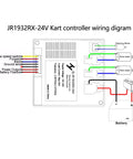 Diagram of 24V JR1932RX Remote Control Box for Power Wheels Ride On Toys High Power Receiver Pro Grade Upgrade Kit wiring setup.
