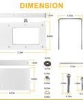 Quick-Release Mounting Bracket Kit For Xi3 Xi5 Bow-Mount Trolling Motors, dimensions and components detail image
