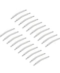 19mm Curved Spring Bar Pins 1.5mm Diameter Stainless Steel Double Flanged End Watch Band Link Pins For Leather Straps Replacement 20 Pieces