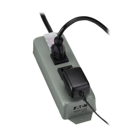 3-Outlet Heavy Duty Power Strip With Metal Housing, Mountable Wall Or Under Desk, 9 Ft Cord, On Off Switch Cover in use