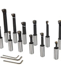 12 Pack 3 Inch Boring Head With R8 Shank And 3 Quarter Inch Carbide Boring Bars Set For Milling Precision Hole Sizing
