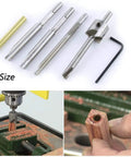 7 Piece Pen Mill Trimmer Set Featuring Heavy Duty Steel Cutter And Multi Size Pilot Shafts For 7Mm 8Mm 10Mm Tubes, showing cutting tools and wood turning.