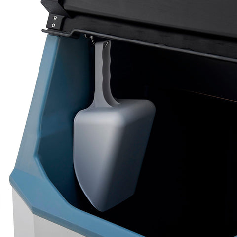 Heavy Duty Commercial Ice Maker With 230 Lb Storage Bin And Air Cooled Design, Produces 420 Lbs Of Smooth Ice Daily, built tough with durable ice scoop.