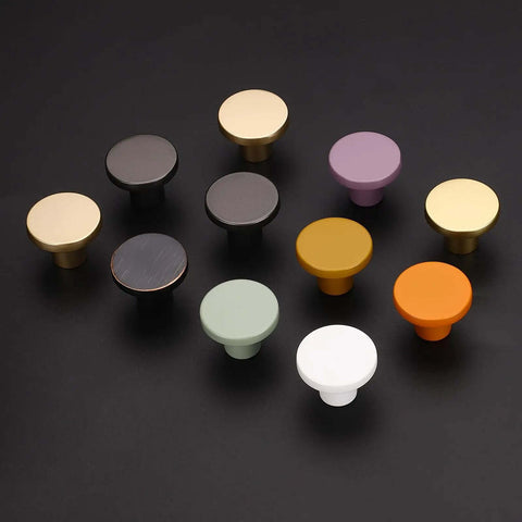 15 Pack White Cabinet Knobs Round Drawer Pulls Single Hole for Dresser Kitchen Bathroom Modern in assorted colors and styles.