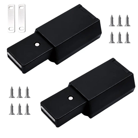 2 Pack Push To Open Magnetic Door Latch Kit Heavy Duty Hidden Touch Latch And Catch Black Finish with screws
