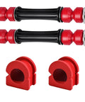 Front Beefed Up Sway Bar End Stabilizer Links With Bushings For Escalade ESV EXT 2007 Through 2013, Avalanche 2007 Through 2013, Silverado 1500, Sierra 1500, Suburban 2007 Through 2014, Tahoe Yukon 2007 Through 2016 Stabilizer Link Kit, red bushings