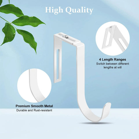 Heavy Duty Adjustable Over Door Hooks, Premium Metal Coat Hangers Built Tough To Handle Your Daily Grind, Clutter Free Cubicle Organizers Fit 1 3 8 To 3 2 Inch Panels, Sleek Matte Black Five Pack, adjustable clamp with smooth metal finish