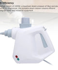 Powerful 1000W Handheld Steam Cleaner Straight Up Ditches Grease And Grime From Kitchens Cars And Bathrooms shows ergonomic handle and nozzle.