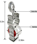 Beefy Heavy Duty Cable Pulley with Dual Mounting Options for Wire Pulling and 1500MCM Cables, showing dimensions and material details