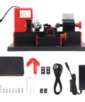 LUCKDANO Mini Metal Lathe Machine Z20002 24W High Speed 20000Rpm Motorized Tool with accessories for DIY crafts engineering.