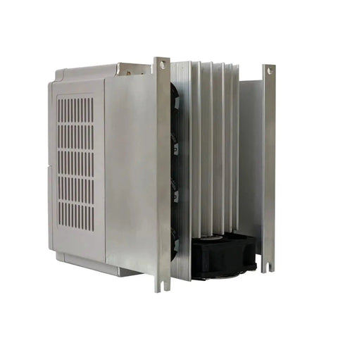 VFD Drive Inverter 4KW 220V To 380V Variable Frequency Controller 1 Phase To 3 Phase Output AC Drive For Motors Speed Control Energy Efficient Inverter Boss Level Industrial Power Converter, silver metal housing and heatsink