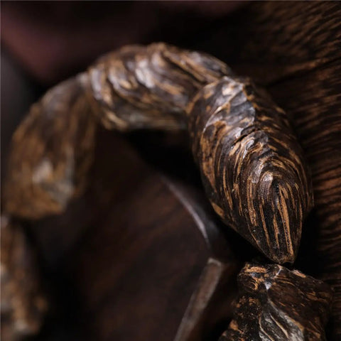 Vietnam Nha Trang Agarwood Unisex Jewelry For Men And Women Burl Scarred Black Oil Aged Raw Material Sinkable Bracelet Texture
