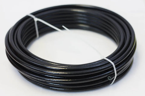 Five Eighth Inch Black DOT Approved Air Brake Tubing, SAE J844 Nylon Pneumatic Air Line Hose coiled, fifty feet long