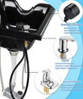 Pro Grade Salon Shampoo Bowl Faucet Vacuum Breaker Kit With Temperature Control Valve Sprayer Hose And Holder, diagram view