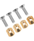 M6 Brass T Nut Screw Set For Hydrofoil Mounting And Wing Foil Board Track Hardware Replacement 4 Pack For SUP
