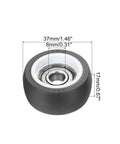 Tough As Nails TPE Rollers 4 Pack With 608ZZ Bearings smooth glide black roller wheel 37mm diameter and 17mm height for sliding doors.