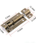 WUUWCHODC Solid Stainless Steel Sliding Gate Safety Snap Latch bronze finish with measurements displayed.