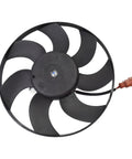 Solid Right Side Radiator Cooling Fan Fits VW Passat Jetta A3 Cc Beetle Gti Tt 2005 2017 top view showing fan blades and connector