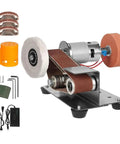 Heavy Duty 7-Speed Reversible Mini Belt Sander With Pure Copper Motor Quiet Operation Bench Knife Sharpener for polishing metal and wood.