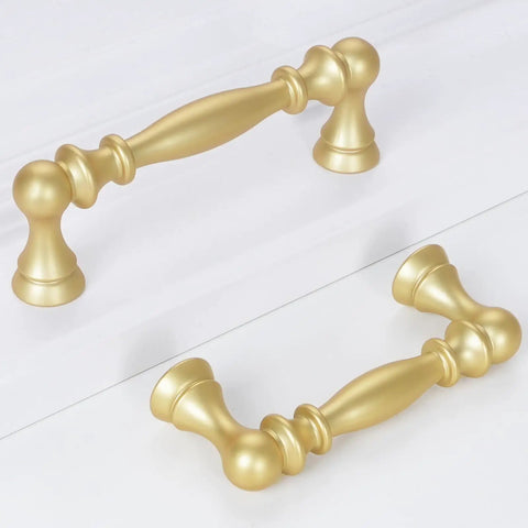 Brushed Gold Cabinet Pulls 3.75 Inch Center To Center Drawer Handles 96mm Kitchen Cabinet Hardware Sleek Modern Dresser Pulls