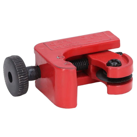 Compact Mini Tubing Cutter Tool, All Steel Alloy Build, Cuts Soft Copper, Brass, And Aluminum 3 Through 22mm, Red Design