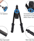 Pro Rivet Nut Tool Kit 13 Inch Set with ergonomic handles, 11 Metric and SAE mandrels, and easy replacement features.