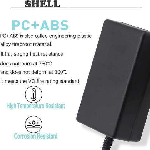 Power Up Your Gear With A 15V 2A DC Power Supply Charger Adapter, black PC+ABS shell, heat resistant, anti-corrosion