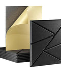 Heavy Duty Self Adhesive Soundproof Foam Panels, 11.8x11.8 inches, black acoustic tiles for podcast rooms and home theater.