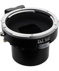 Pro Tilt Shift Lens Mount Adapter For Pentax 6x7 Lenses To Sony E Mount Cameras Infinity Focus Enabled 20mm Total Shift 10 Degrees Tilt 360 Degree Rotation High Precision Build For Professional Shooters, black metal adapter front view