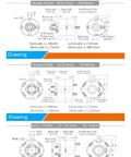 Pro Grade Electric Slip Ring Rotary Union 12.7mm To 50mm 18 Or 24 Channel Conductive Power And Signal Transmission With Continuous Rotation For Heavy Duty Projects And Multiple Outer Diameters 12.7 25.4 38.1 50mm 10A technical drawing with size diagrams