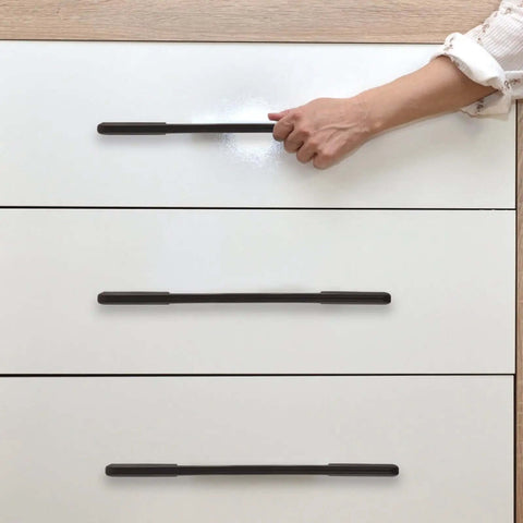 Matte Black Aluminum Cabinet Handle 192mm Length Heavy Duty Metal Pull For Dresser Wardrobe And Shoe Cabinet Extended Furniture Grip No Fuss Install