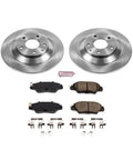 PowerStop rear brake kit for Mazda CX-5 2016–2024; disc rotors and ceramic brake pads with hardware.