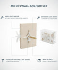 Heavy Duty M8 Drywall Anchors With Screws Kit For Hollow Walls Ideal For Mounting Heavy Shelves Cabinets TV Brackets Mirrors On Plasterboard 50 Pack No Fuss Stable Secure Installations