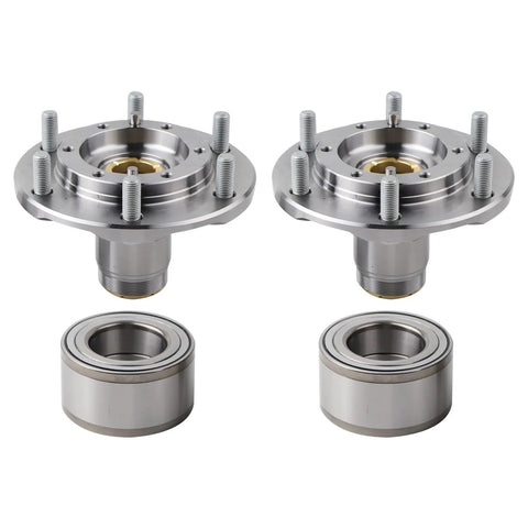 Front Wheel Hub Bearing Assembly Set For Toyota Tacoma 1995-2004 4WD, Fits 2.4L 2.7L 3.4L, Two Pack, showing hub and bearings