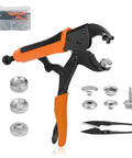 Heavy Duty Snap Fastener Tool Kit With Punch Die And 50 Replacement Metal Snaps For Repairing Boat Covers Canvases Tarps And Sewing Projects